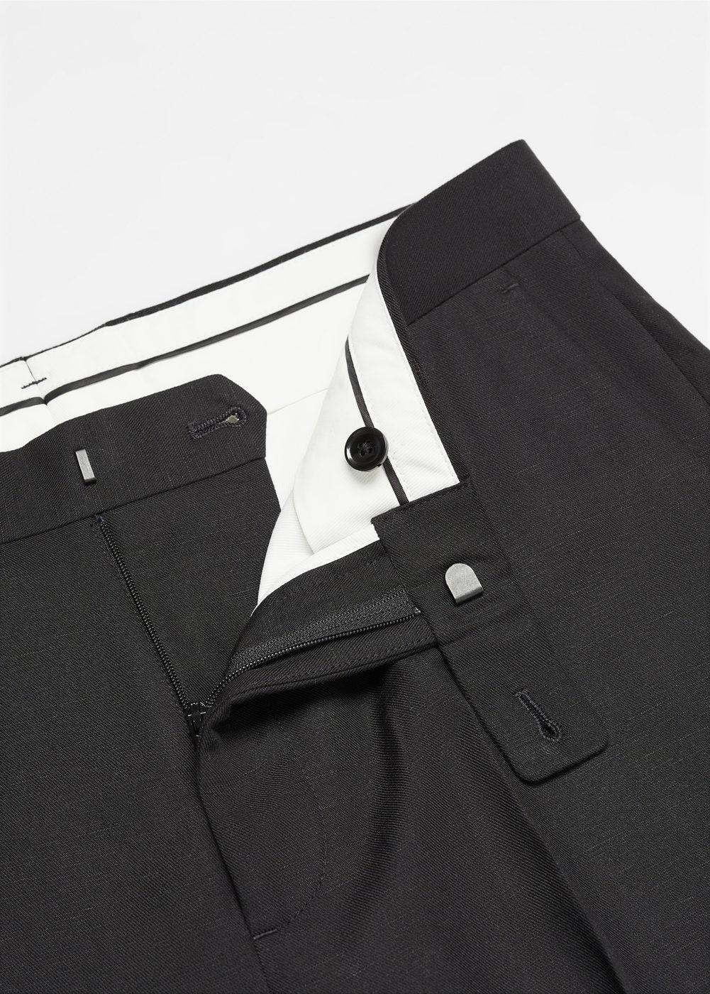 MANGO MAN - Linen lyocell suit pants blackMen Product Image