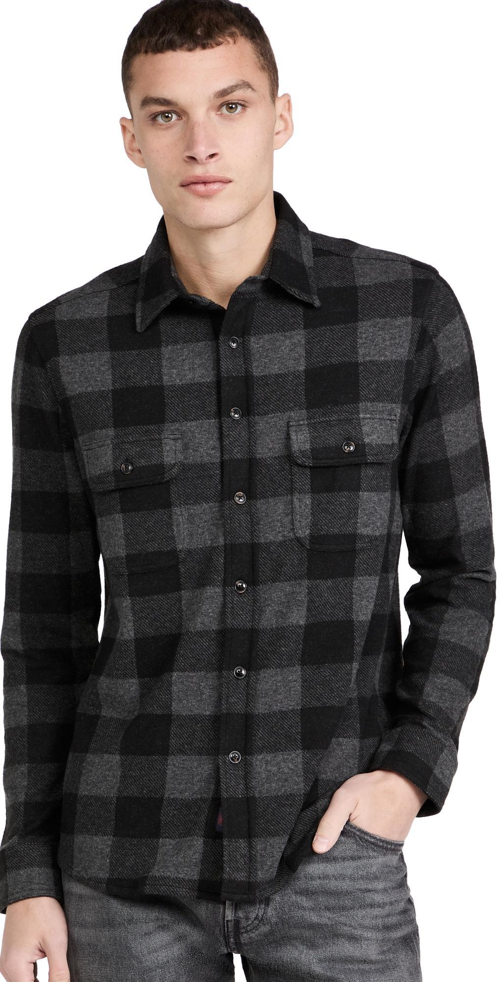 Faherty Legend Buffalo Check Flannel Button-Up Shirt Product Image