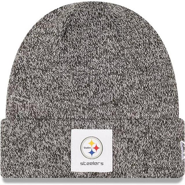 Mens New Era Heathered Black Pittsburgh Steelers Hamilton Cuffed Knit Hat Product Image