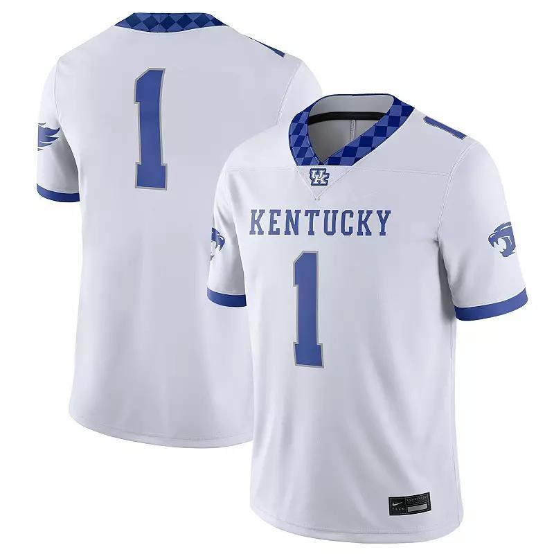 Mens Nike #1 /Royal Kentucky Wildcats Football Game Jersey Product Image