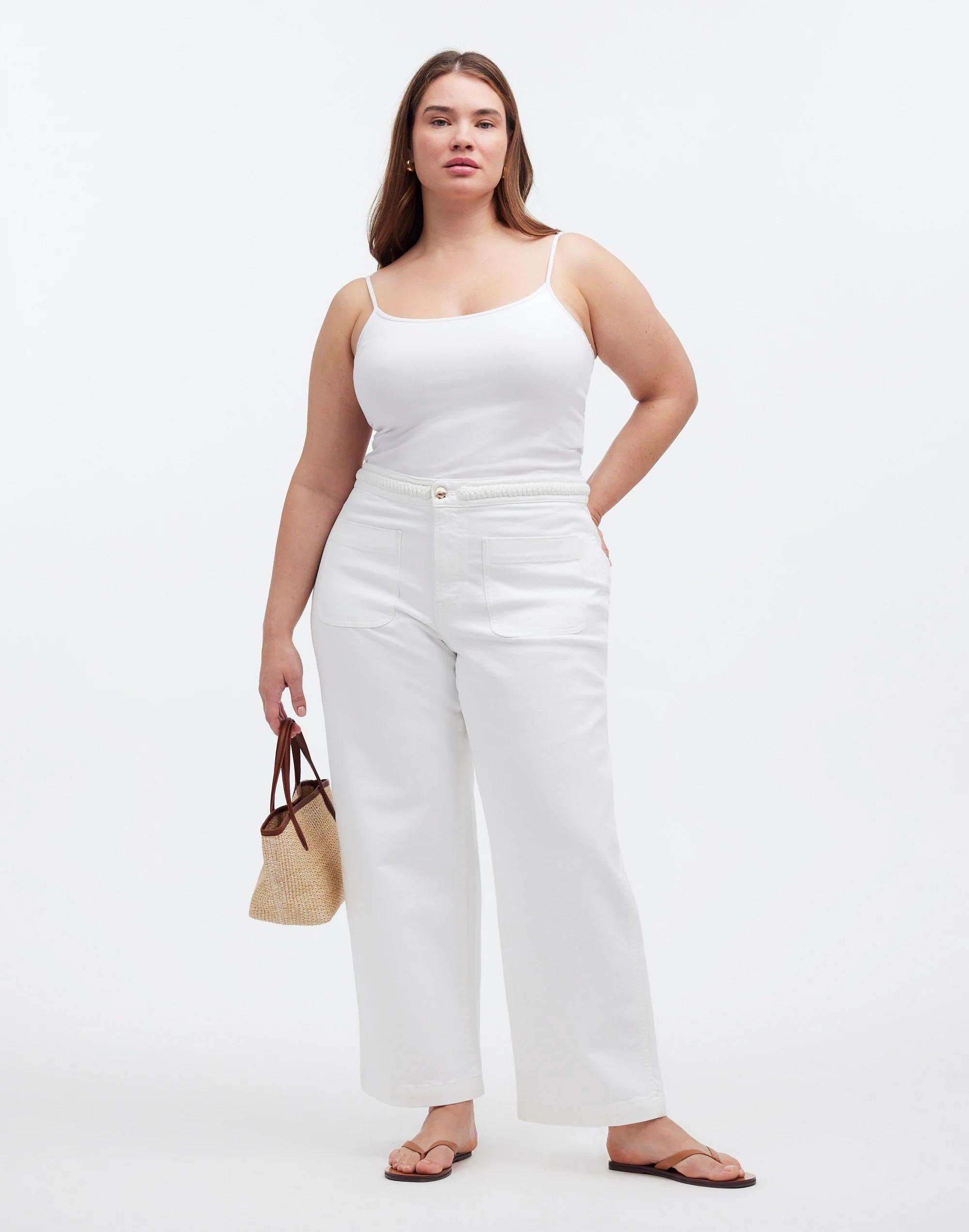 Madewell x Lisa Says Gah! The Plus Perfect Vintage Wide-Leg Crop Jean in Eyelet White Product Image