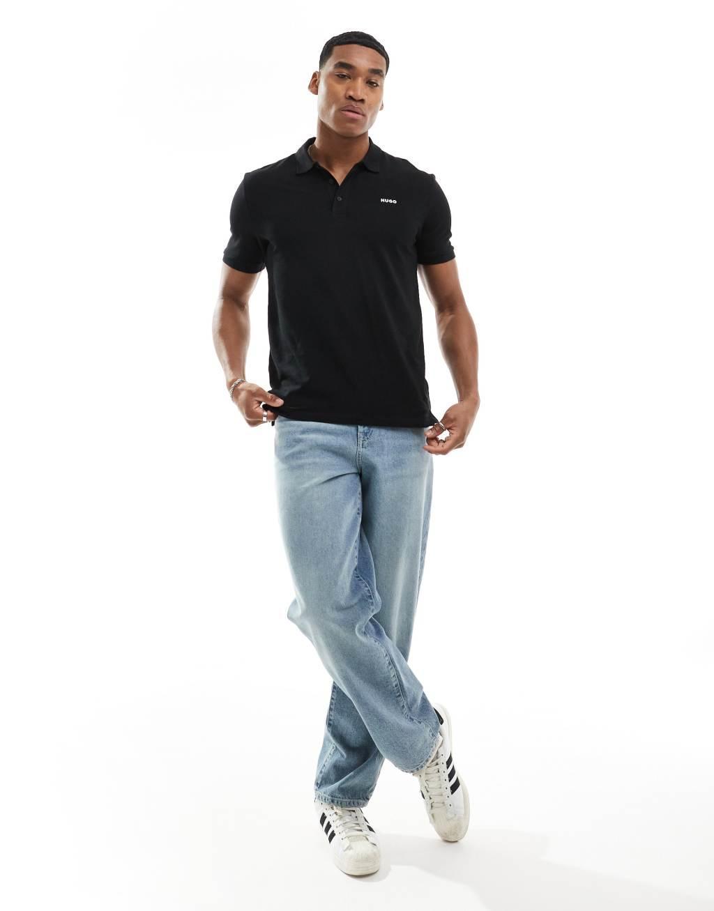 HUGO RED Donos polo shirt in black Product Image