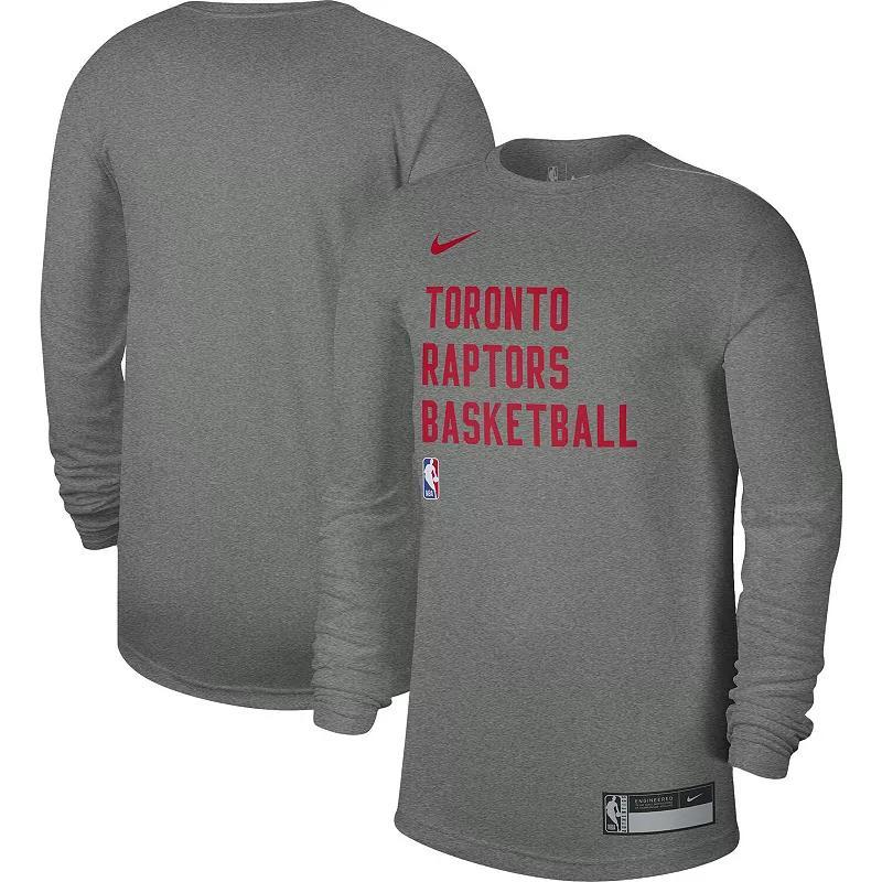 Unisex Nike Heather Gray Toronto Raptors 2023/24 Legend On-Court Practice Long Sleeve T-Shirt, Mens Product Image