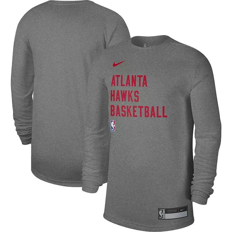 Unisex Nike Heather Gray Atlanta Hawks 2023/24 Legend On-Court Practice Performance Long Sleeve T-Shirt, Mens Product Image