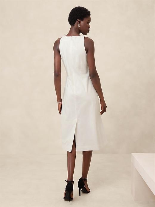 Linen-Blend Midi Dress Product Image