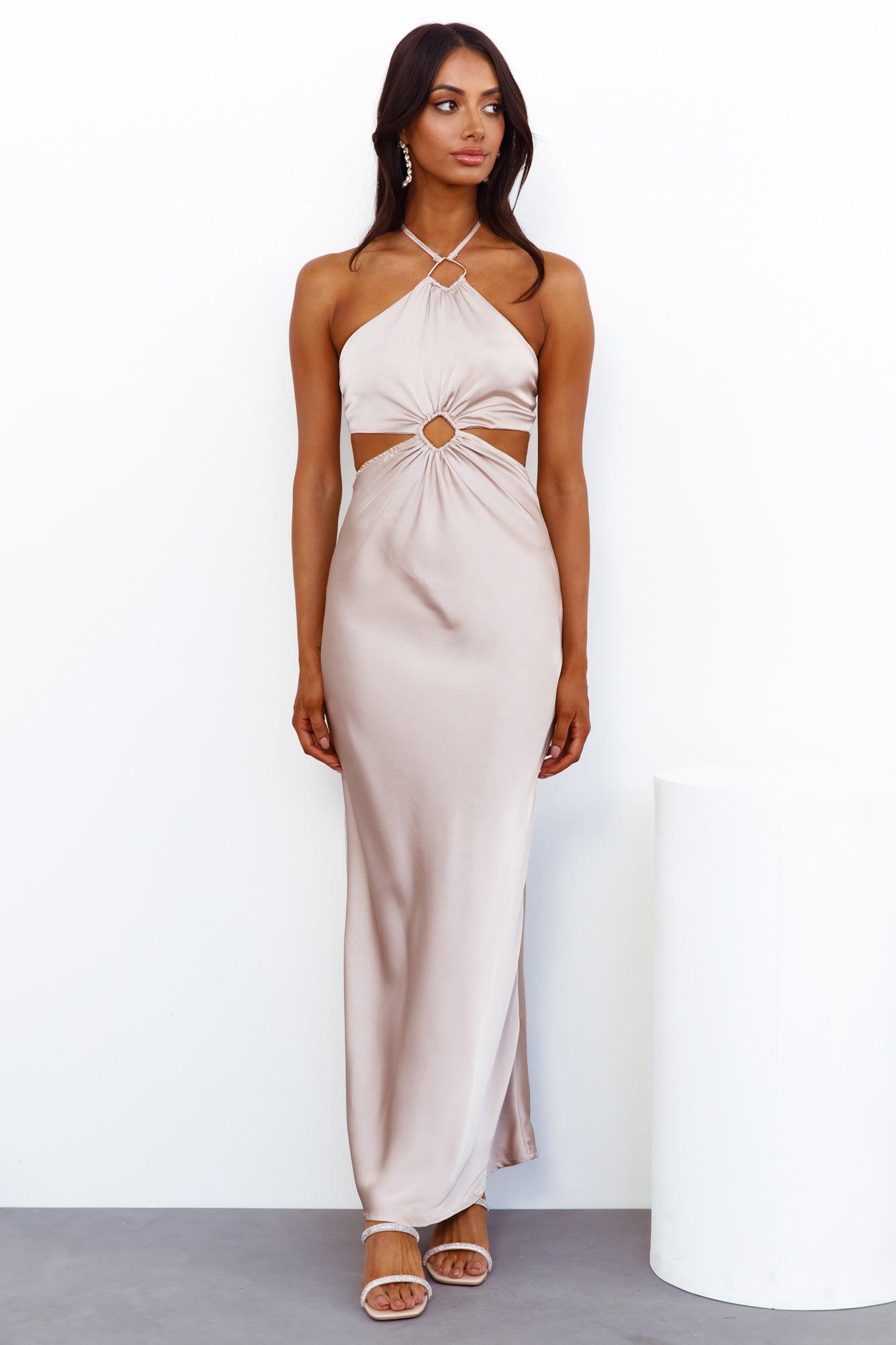 Found You Maxi Dress Beige Product Image