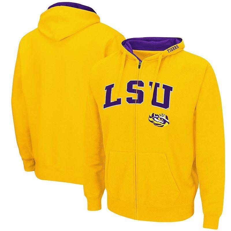 Mens Colosseum LSU Tigers Arch & Logo 3.0 Full-Zip Hoodie Product Image