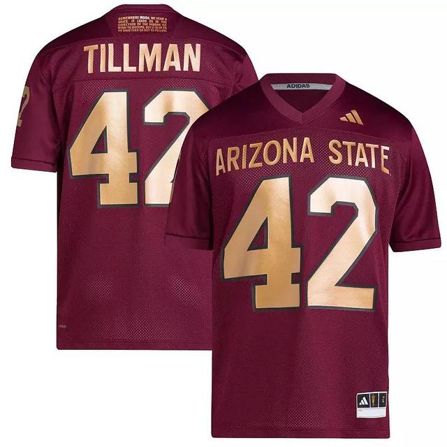 Mens adidas Pat Tillman #42 Maroon Arizona State Sun Devils Football Icon Premier Jersey Product Image