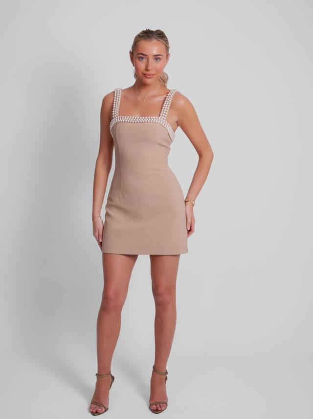 The Ultimate Muse Pearl Trim Mini Dress Product Image