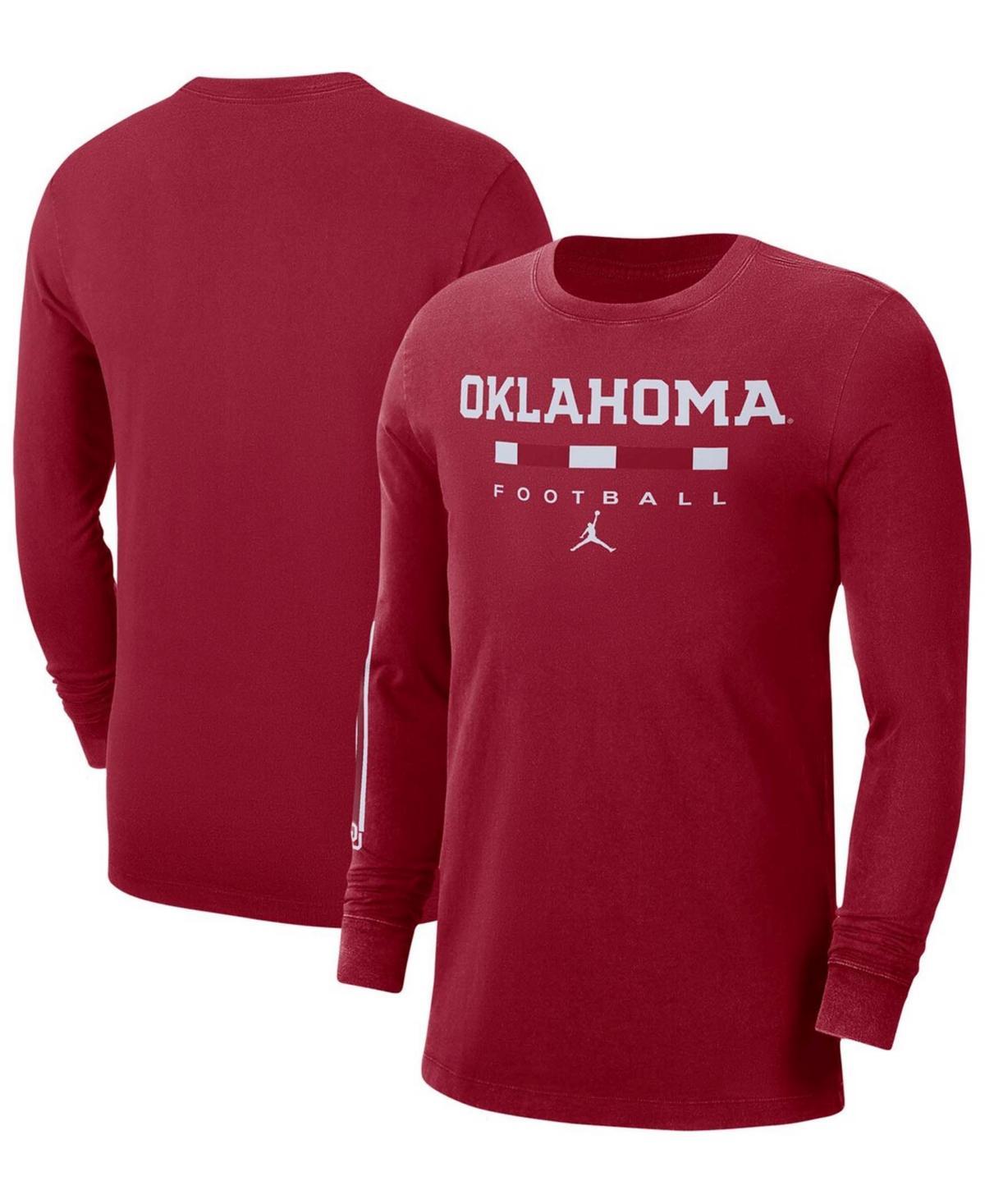 Mens Crimson Oklahoma Sooners Word Long Sleeve T-shirt Product Image