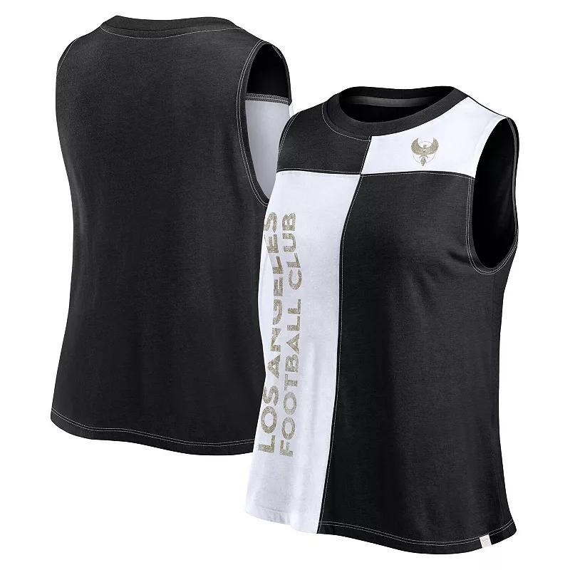 Womens Fanatics Black LAFC Script Colorblock Tank Top Product Image