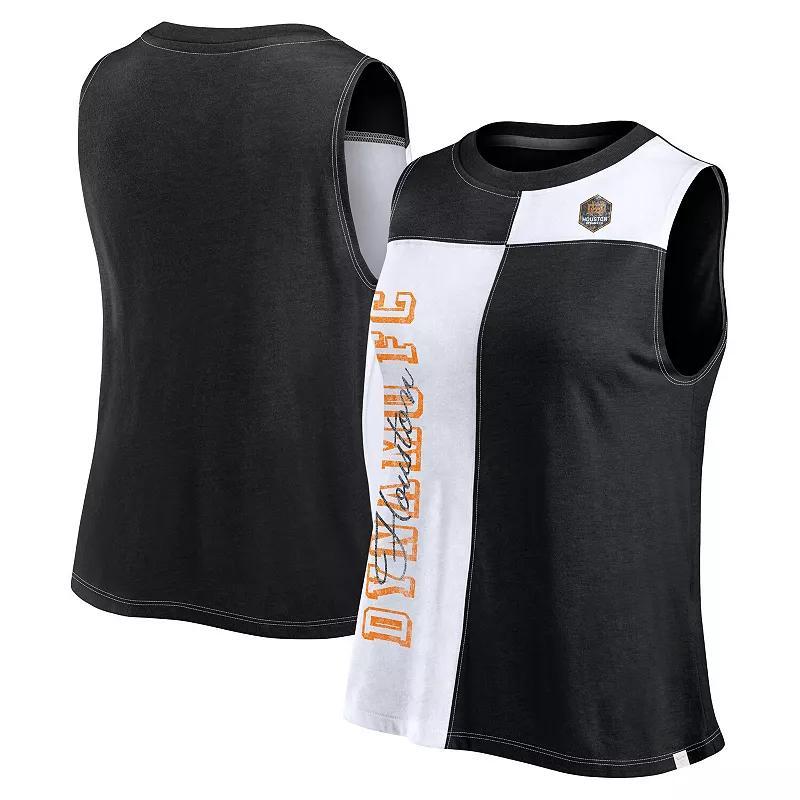 Womens Fanatics Black Houston Dynamo FC Script Colorblock Tank Top Product Image