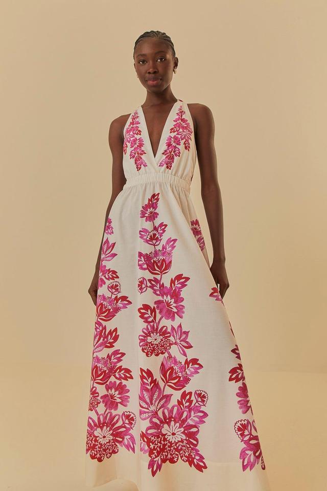 Off-White Flowerful Birds Maxi Dress Product Image