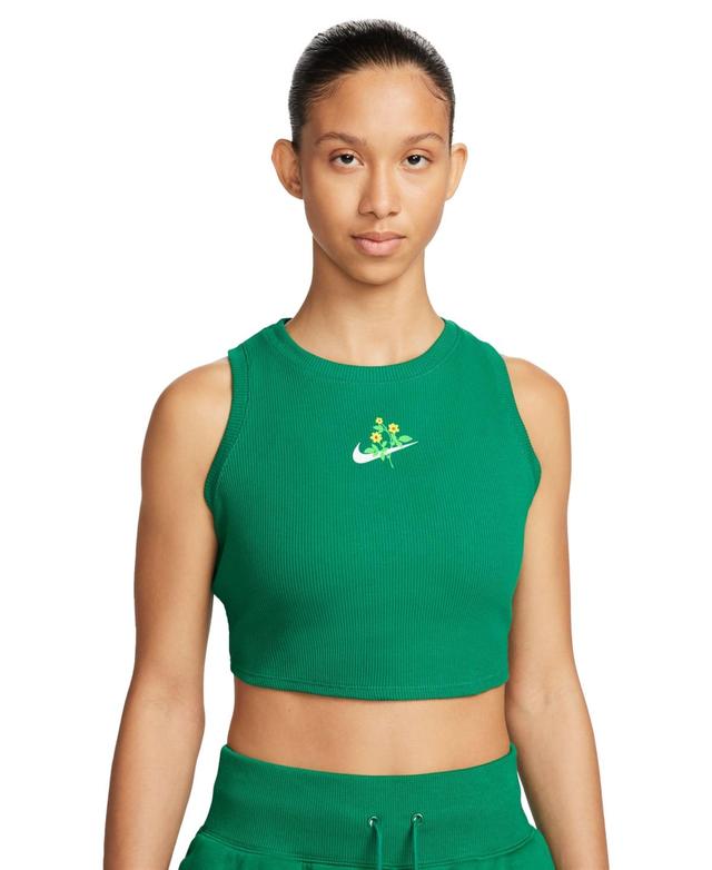 Nike Womens Sportswear Essential Cropped Ribbed Tank Top Product Image