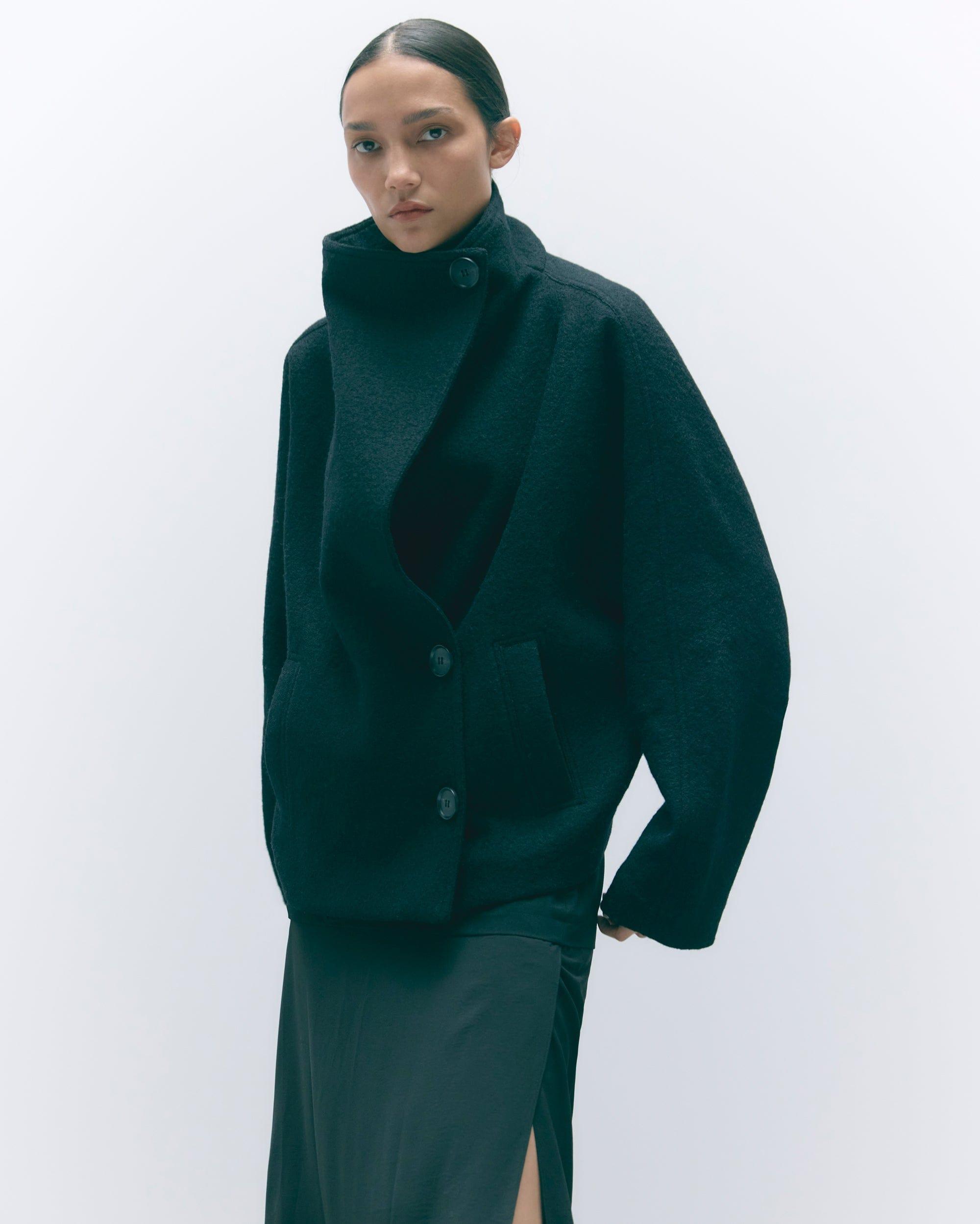 Vashti Wool-Blend Collared Peacoat Product Image