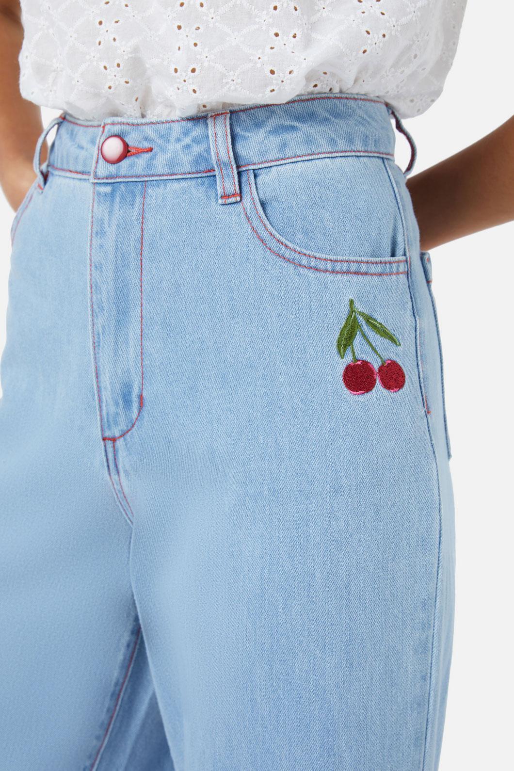 Cherry Embroidered Jean Product Image