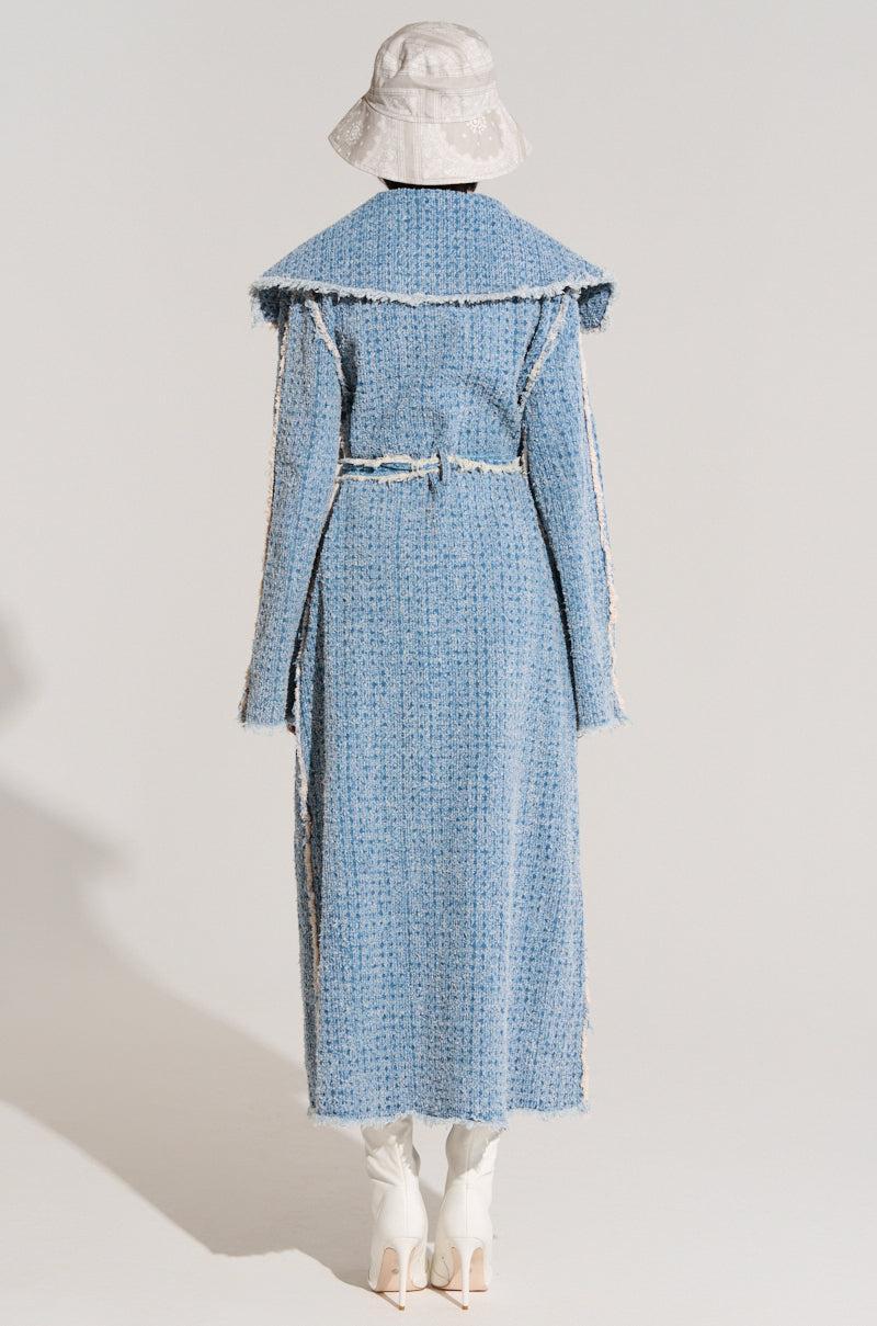 DISTRESSED DENIM TRENCH Product Image