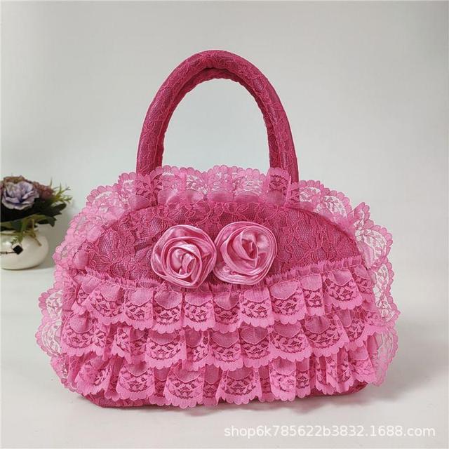 Flower Accent Lace Bowler Bag Product Image