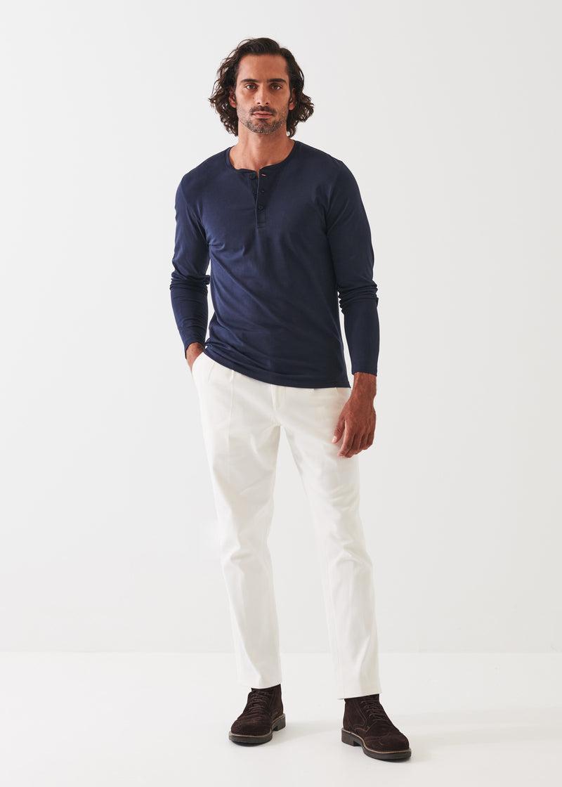 PATRICK ASSARAF PIMA COTTON STRETCH HENLEY Male Product Image