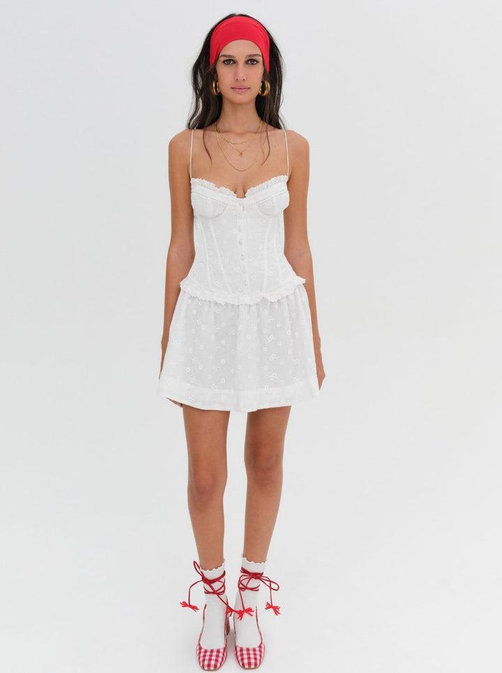 Marlowe Mini Dress — White Product Image