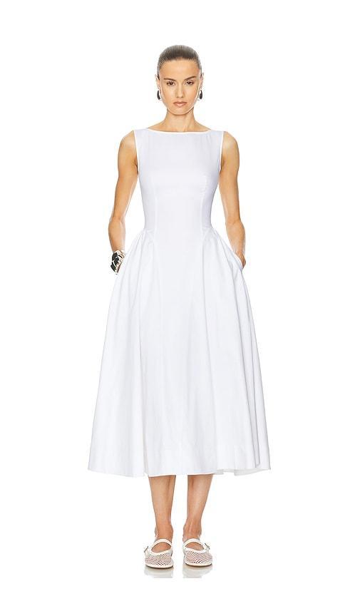 Stretch Cotton Sateen Midi Dress Product Image