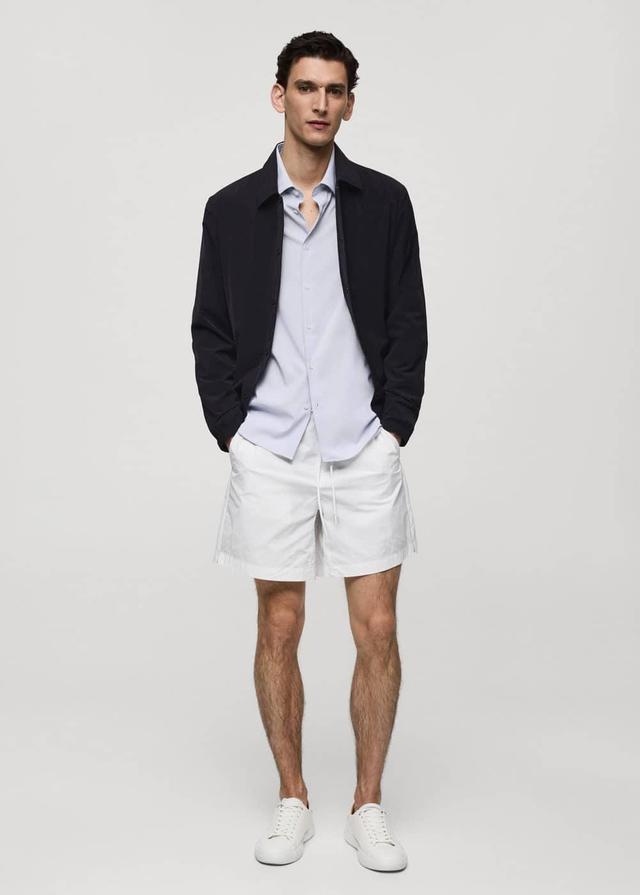 MANGO MAN - Water repellent drawstring Bermuda shorts off whiteMen Product Image