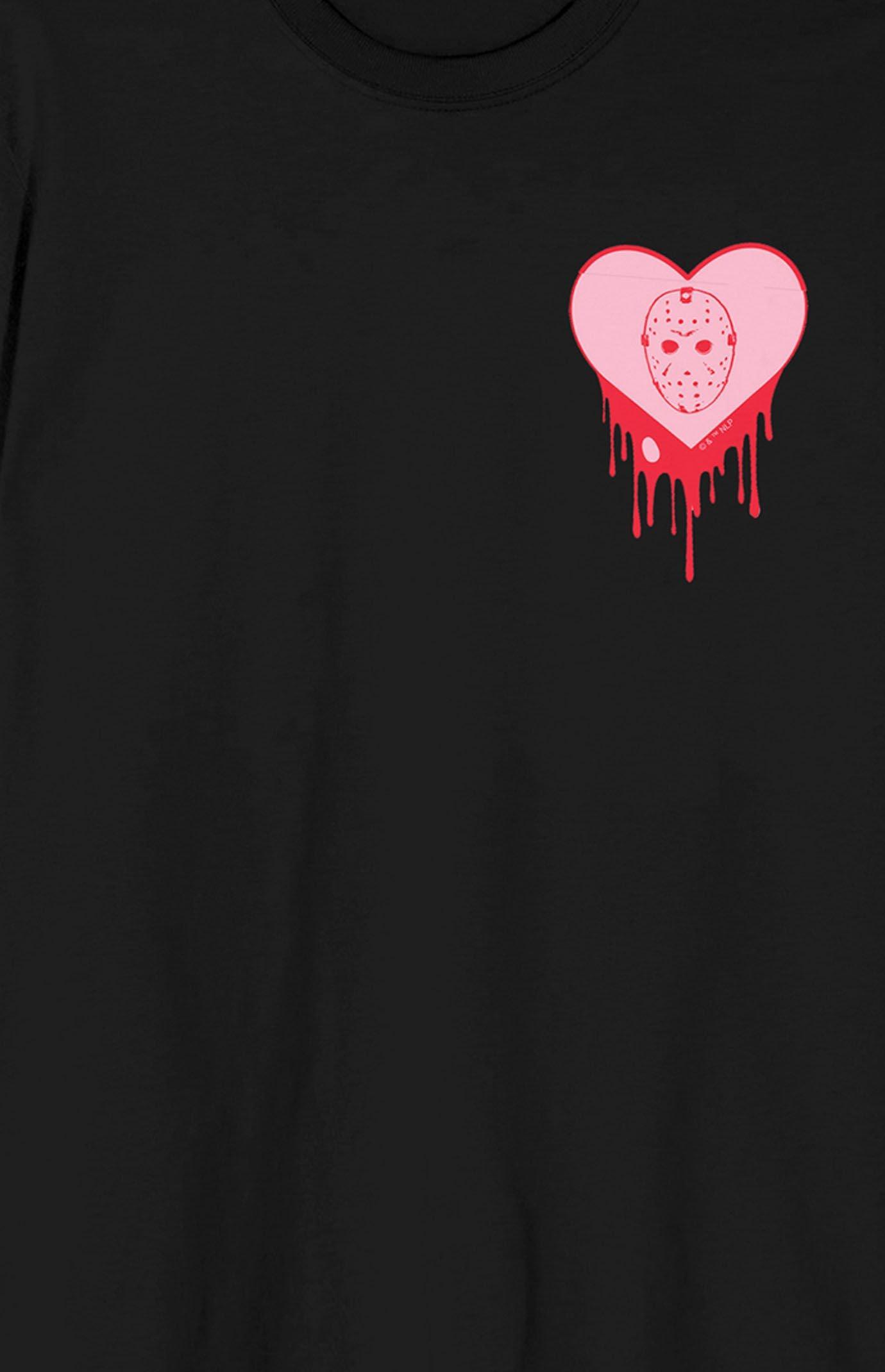 Men's Friday the 13th Mask Heart T-Shirt Product Image