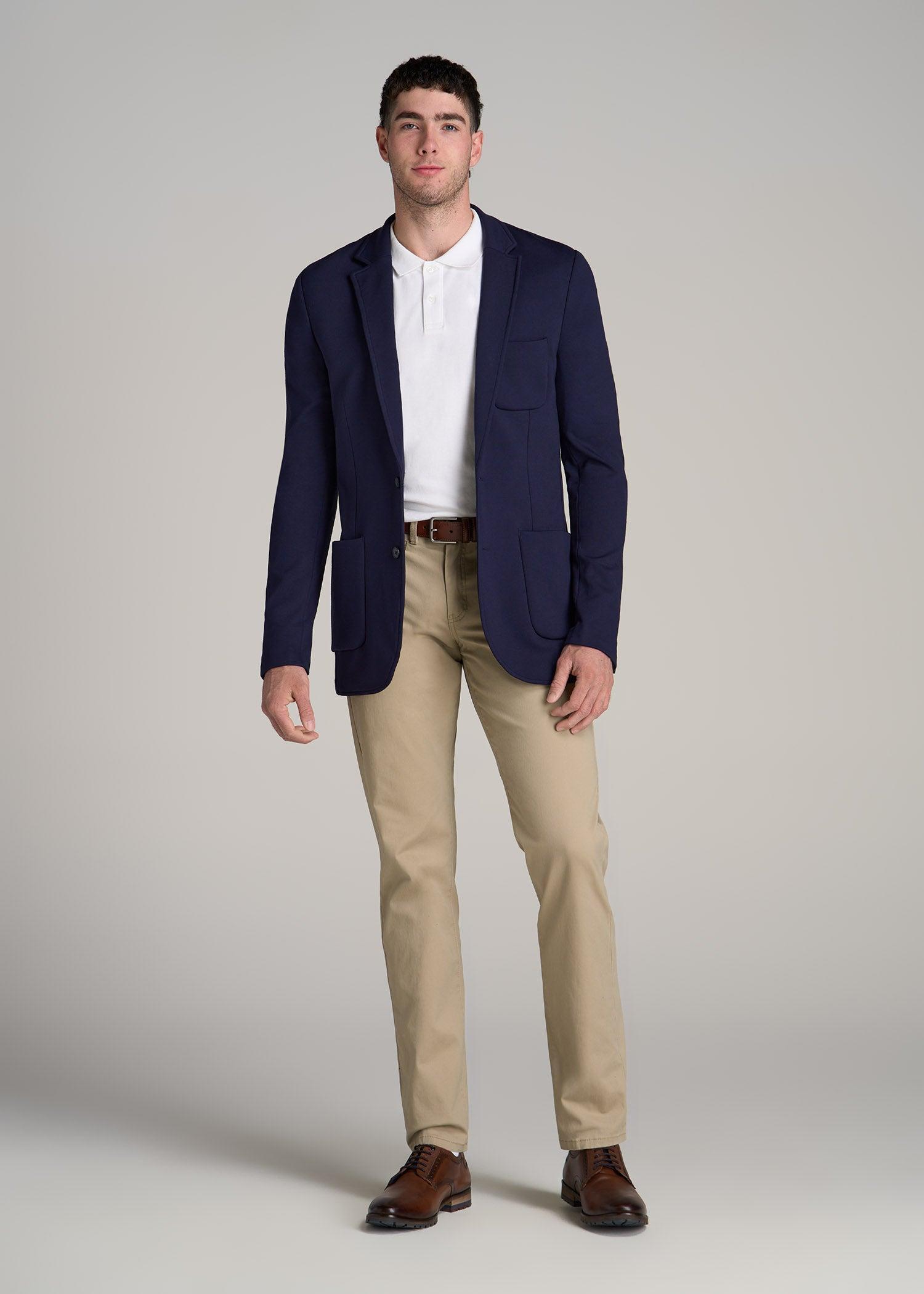 Knit Blazer for Tall Men in Patriot Blue Product Image