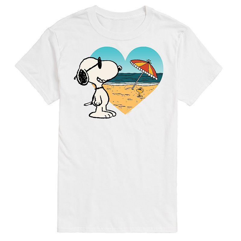 Big & Tall Peanuts Snoopy At Heart Beach Graphic Tee, Mens White Product Image