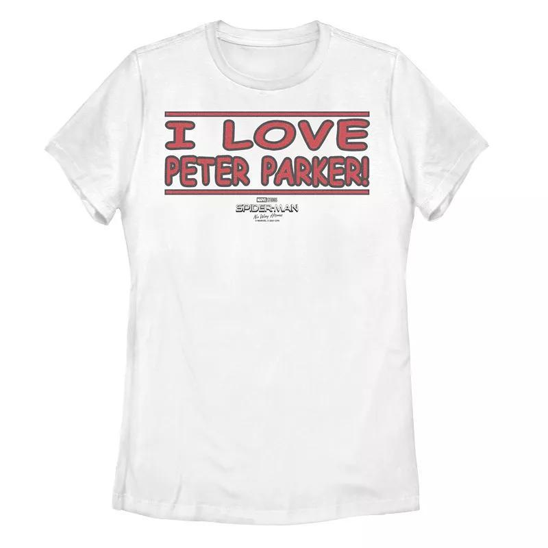 Juniors Marvel Spider-Man No Way Home I Love Peter Parker Banner Tee, Girls Product Image