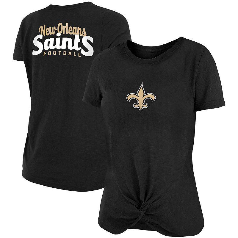 Womens New Era New Orleans Saints Slub T-Shirt with Front Twist Knot Product Image