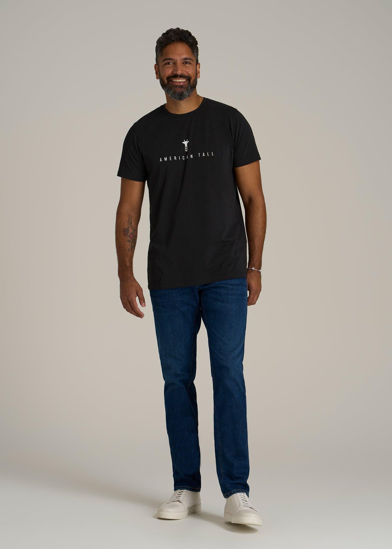 Logo Tee for Tall Men in Black Male Product Image