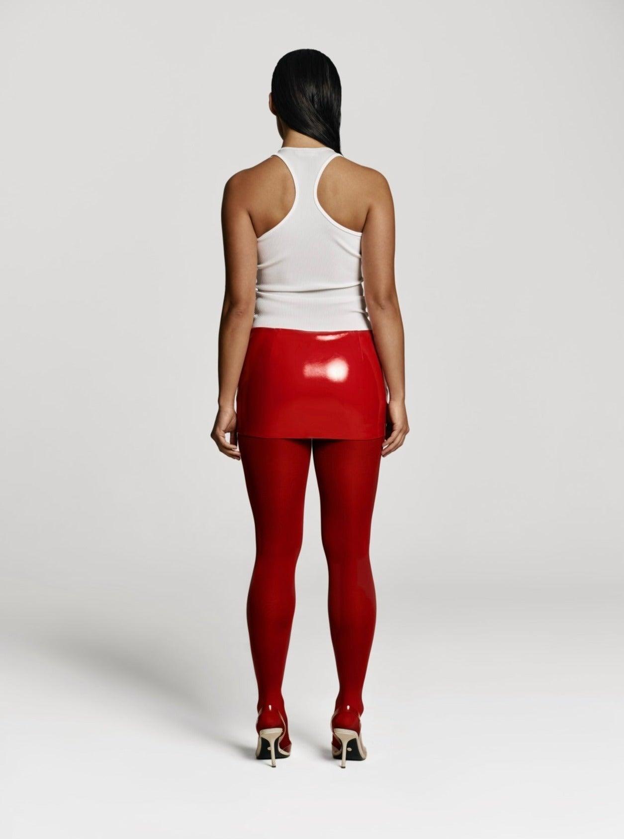 Bundle: Mini Mini skort in Red patent + Base top in Milk Product Image