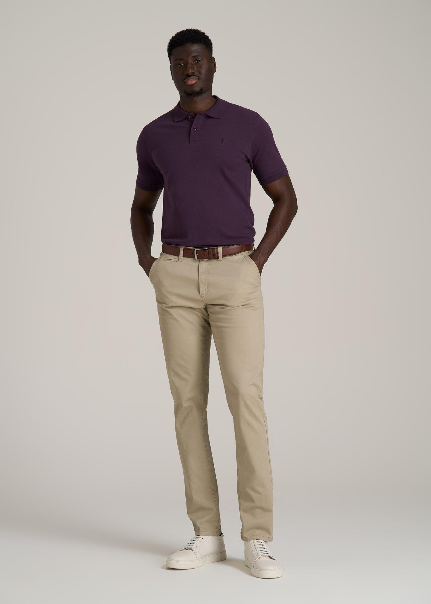 Men's Tall Classic Polo with Embroidered Logo in Midnight Plum Male Product Image