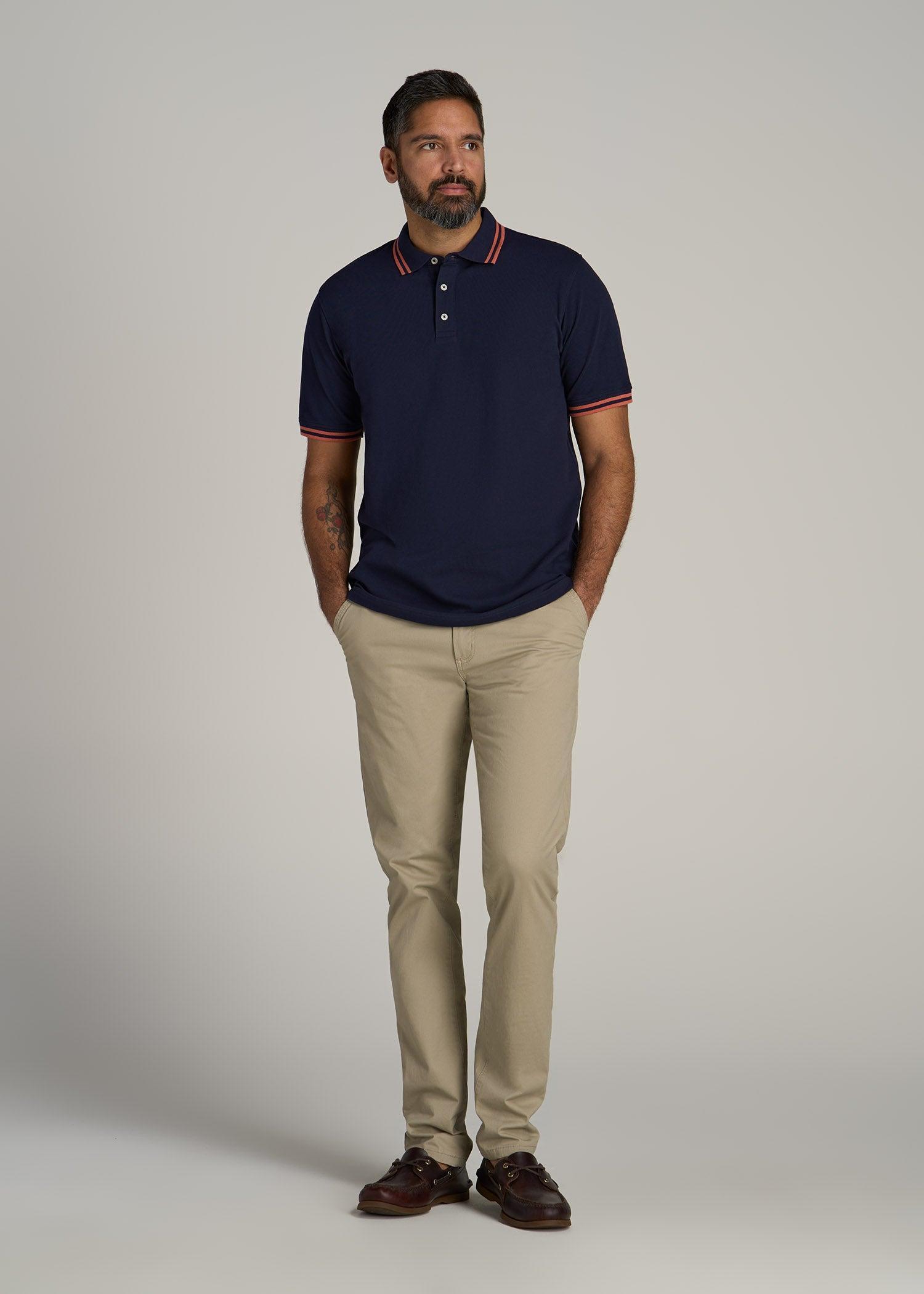 Contrast Tipped Polo Men's in Evening Blue Product Image