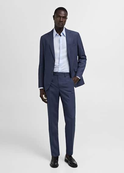 MANGO MAN - Stretch fabric slim-fit suit blazer blueMen Product Image