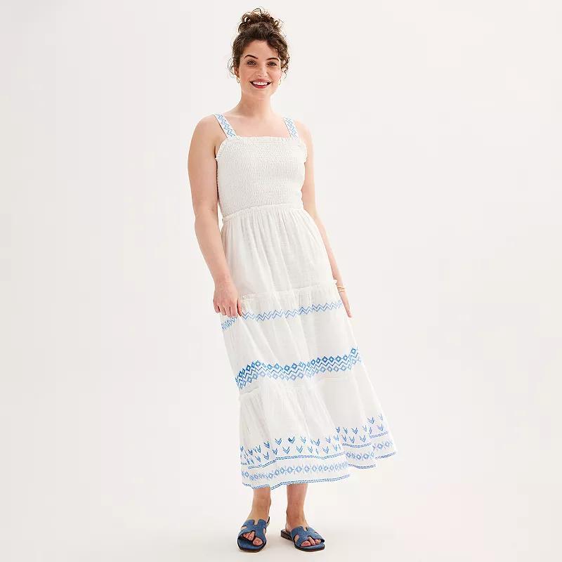 Womens Draper James Smocked Tiered Maxi Dress Product Image