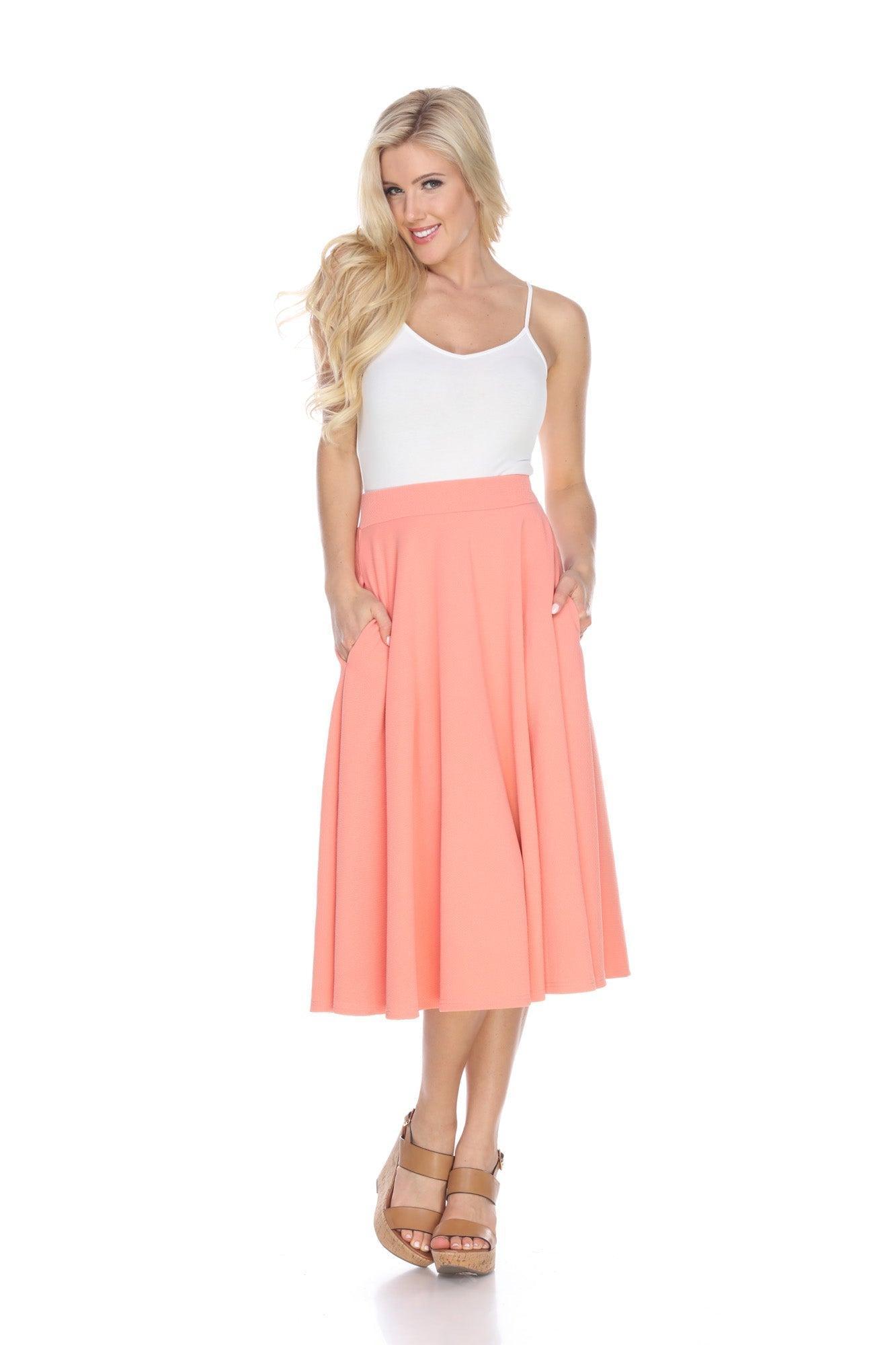 Flared Midi Skirt with pockets Product Image