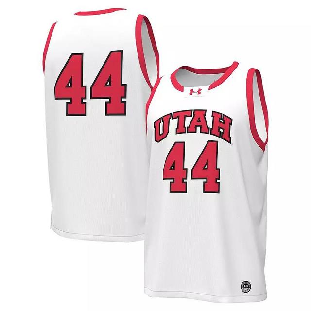 Mens Under Armour #44 White Utah Utes Replica Basketball Jersey Product Image