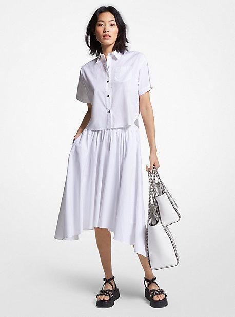 Womens Asymmetric Poplin Midi-Skirt Product Image