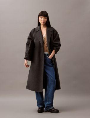 Double Faced Wool Blend Wrap Coat Product Image