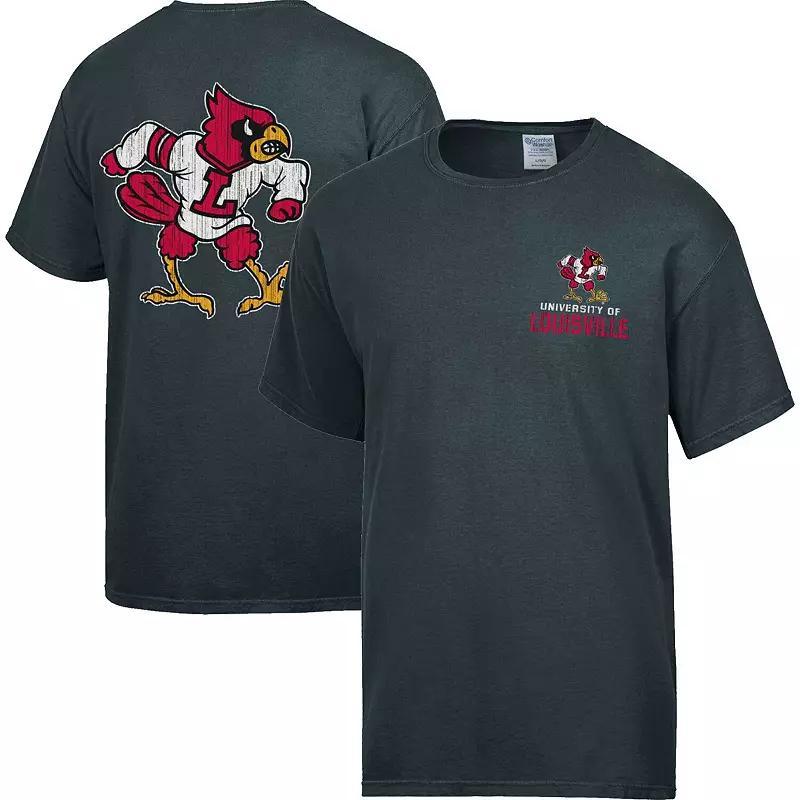 Mens Comfort Wash Charcoal Louisville Cardinals Vintage Logo T-Shirt Product Image