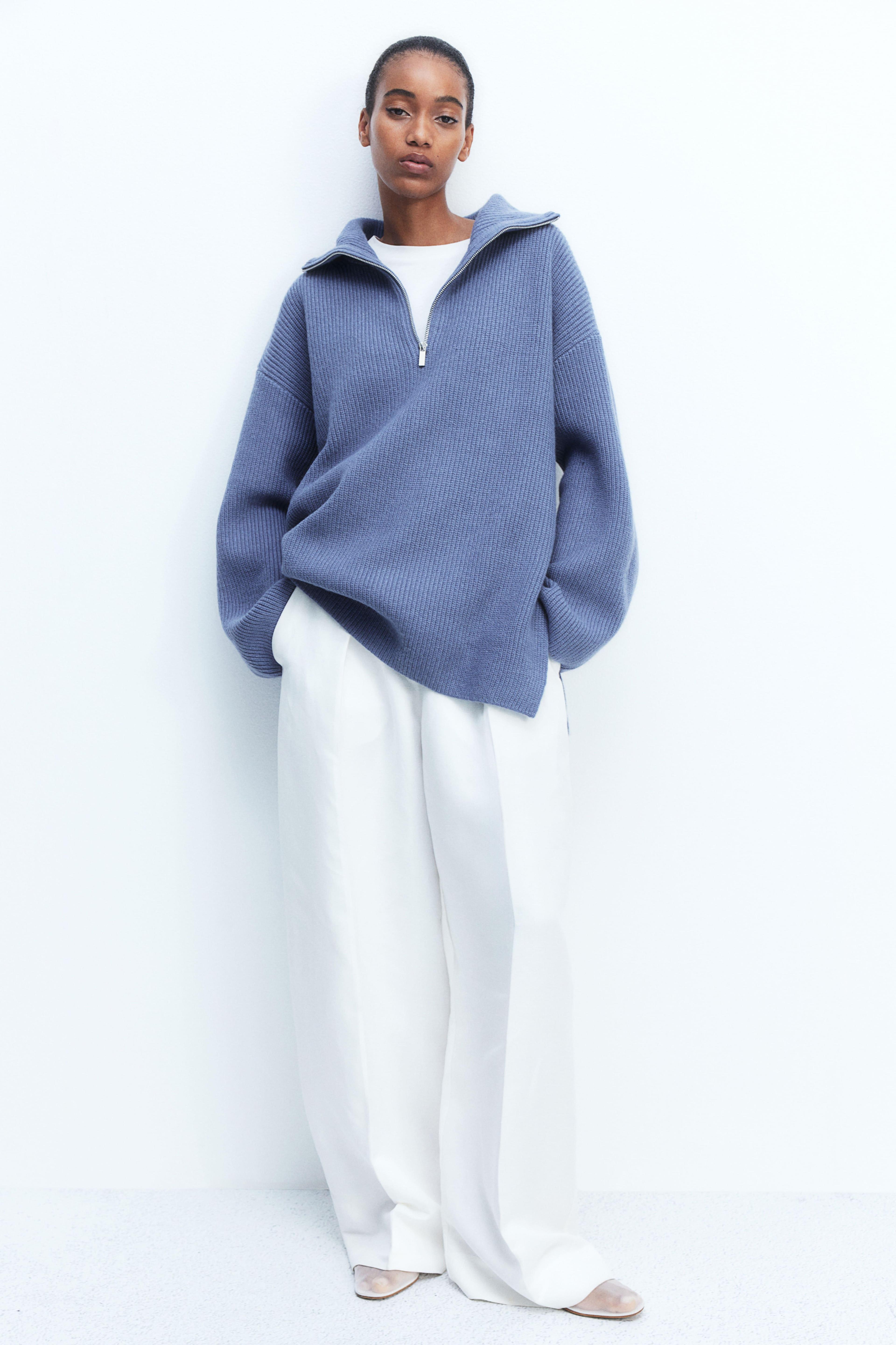 Rib-knit Half-zip Sweater Product Image