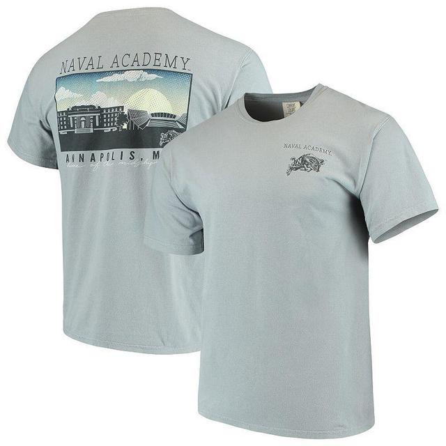 Mens Gray Navy Midshipmen Team Comfort Colors Campus Scenery T-Shirt Product Image