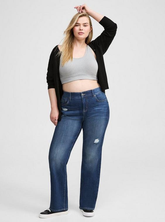 High-Rise Straight Leg Bombshell Straight Stretch Jeans Product Image