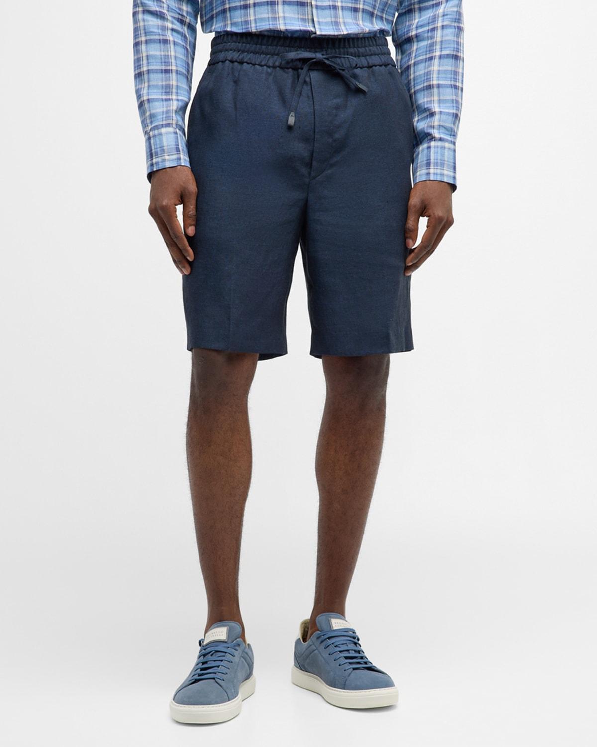 Mens Linen Pull-On Drawstring Shorts Product Image