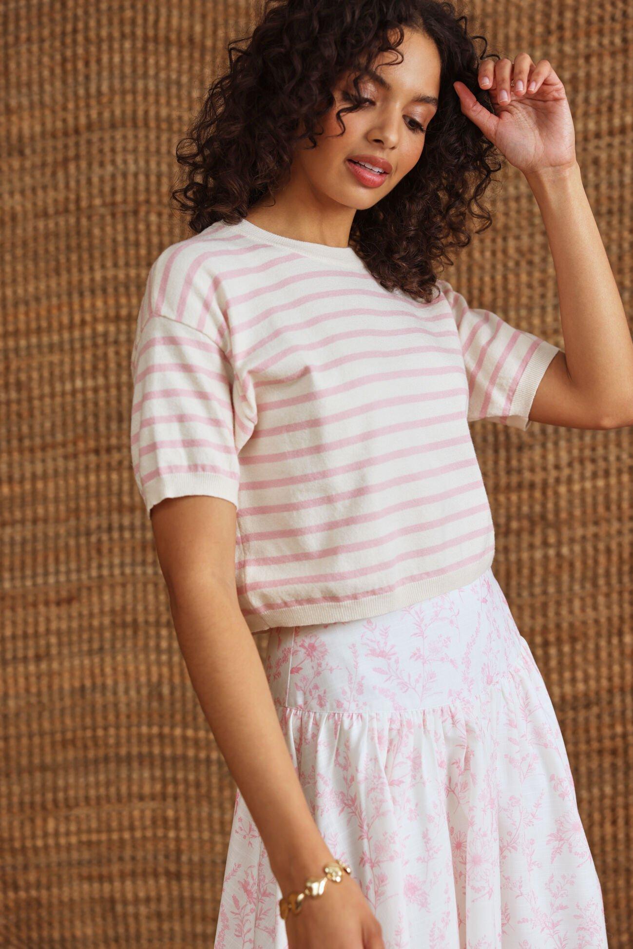 Della Stripe Cropped Top Product Image