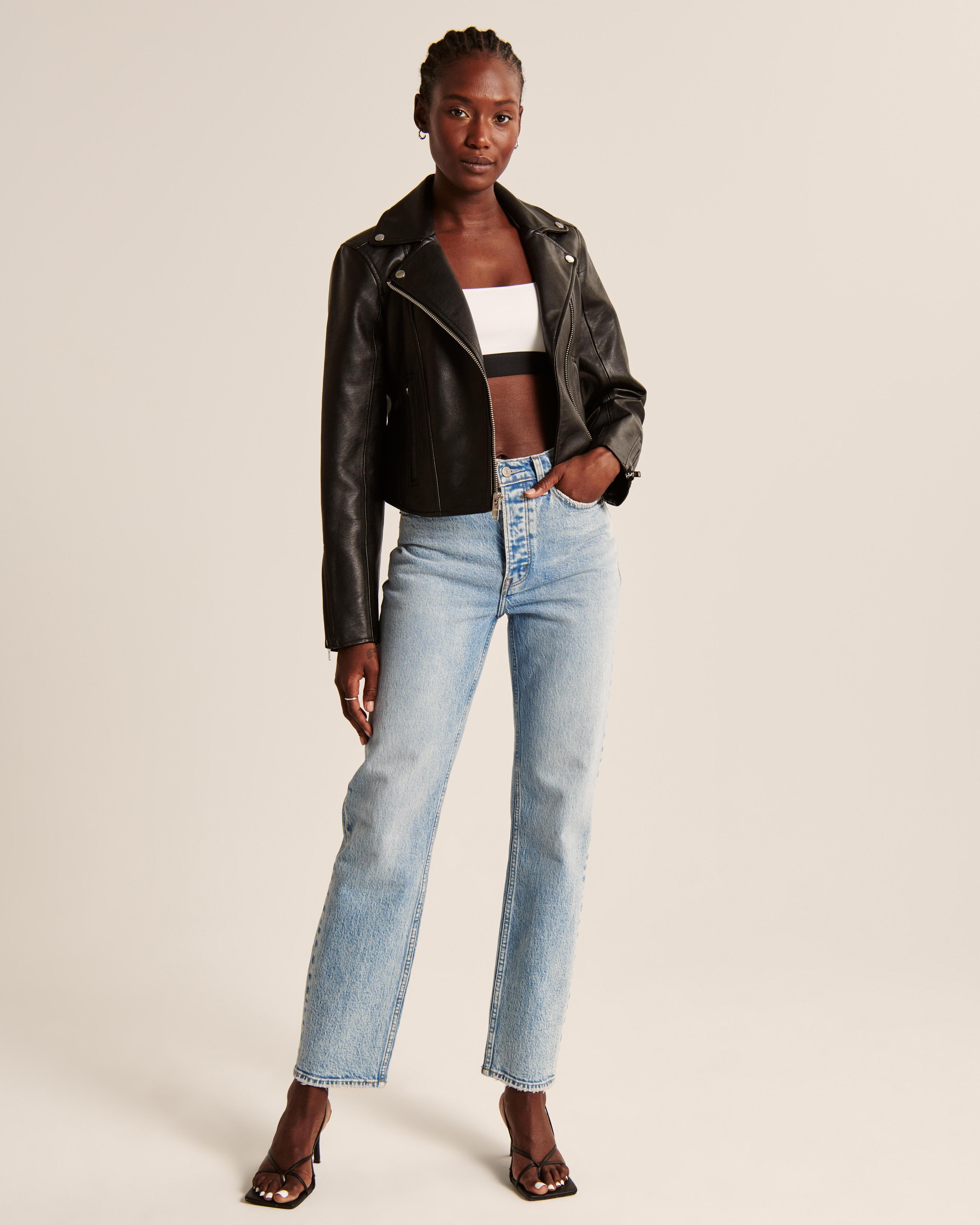 Vegan Leather Moto Jacket Product Image