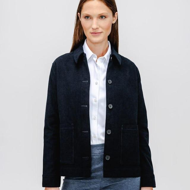 Dark Navy Women's Kinetic Corduroy Chore Coat Product Image