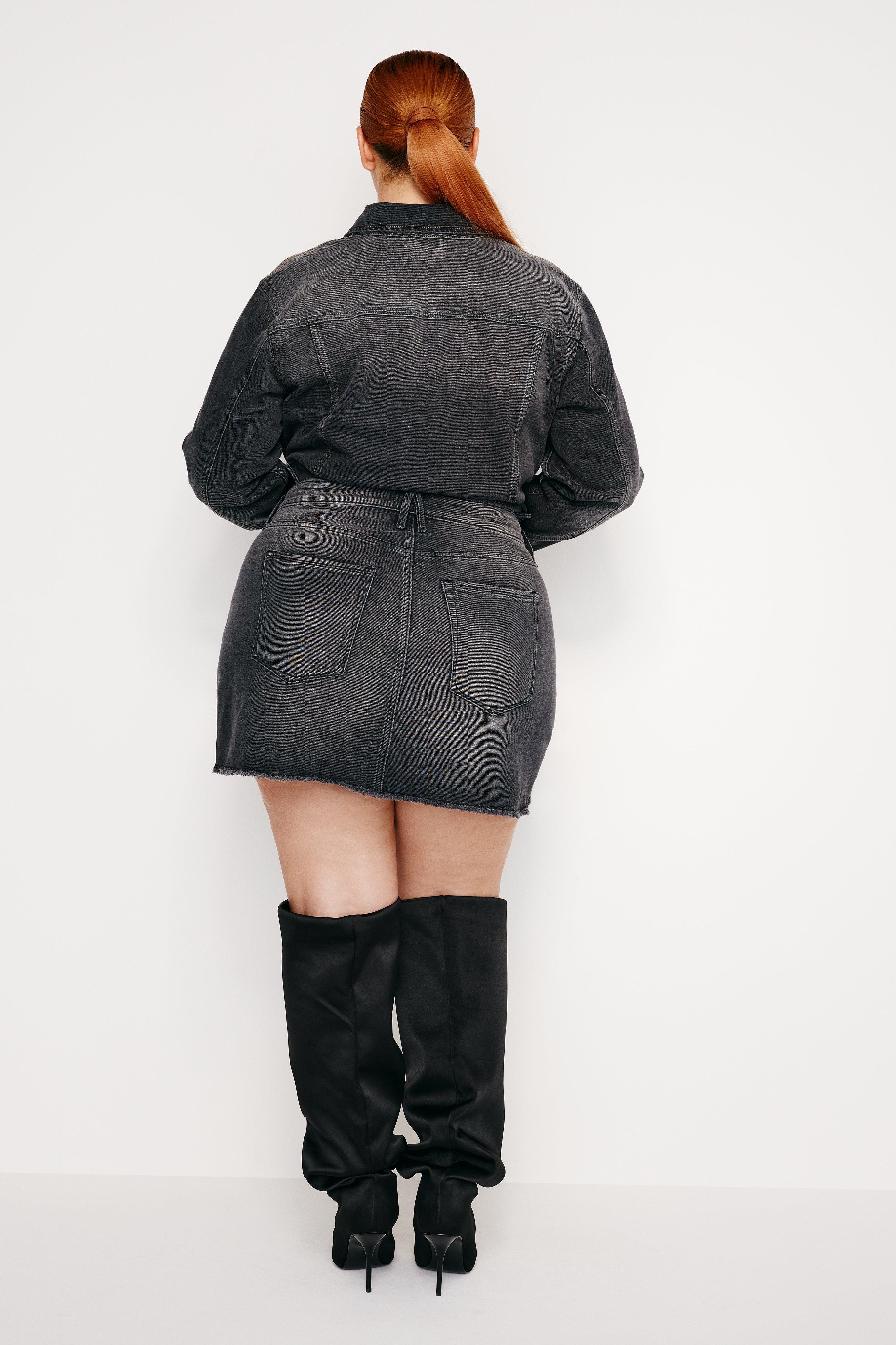 DENIM MINI SKIRT | BLACK352 Product Image